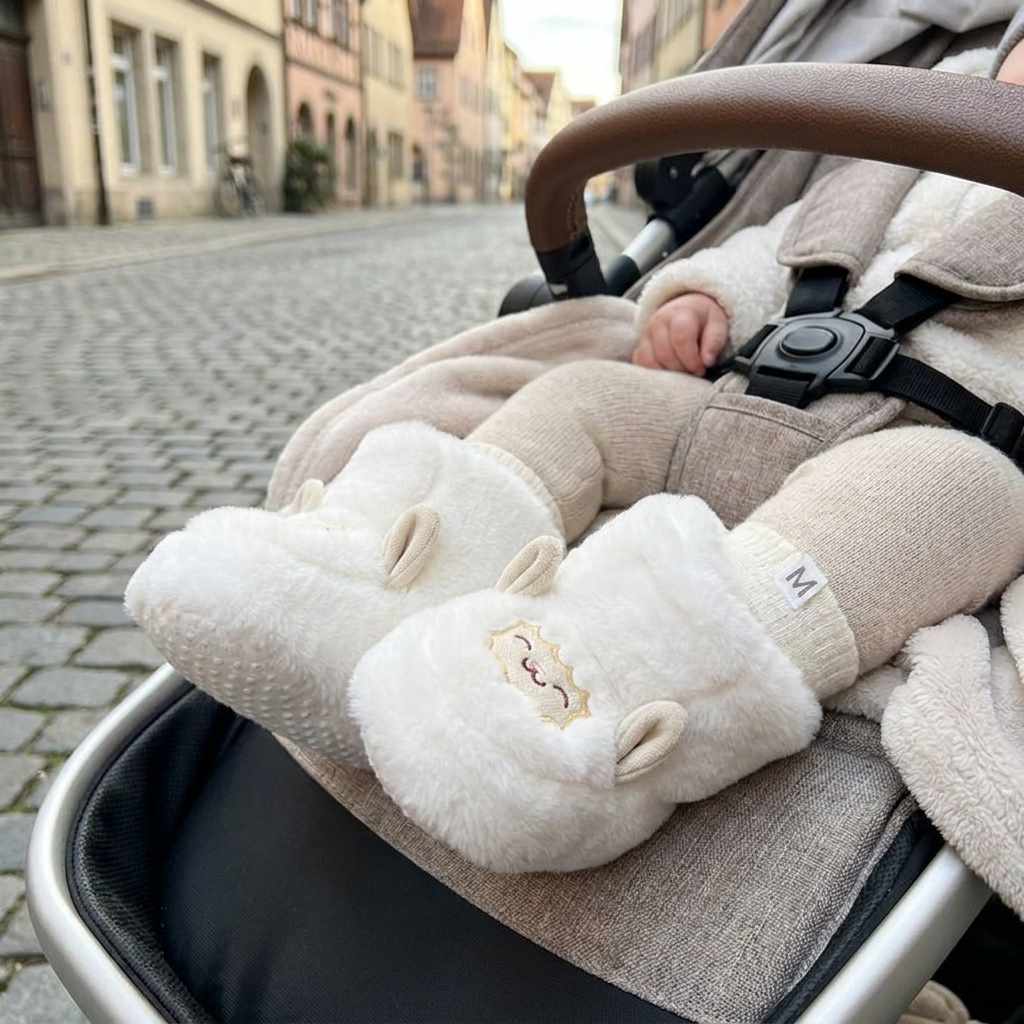 Warme & gemütliche Baby-Booties mit Fleecefutter und weichen rutschfesten Sohlen