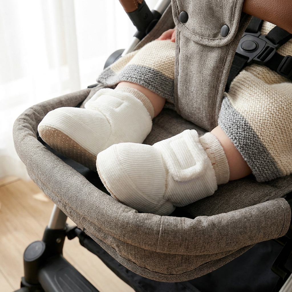 Warme & gemütliche Plüsch-Baby-Booties mit weichen rutschfesten Sohlen