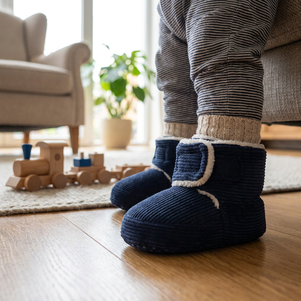 Warme & gemütliche Plüsch-Baby-Booties mit weichen rutschfesten Sohlen
