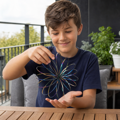 Geometrisches Feder-Fidget-Spielzeug – Sensorische Anti-Stress-Skulptur