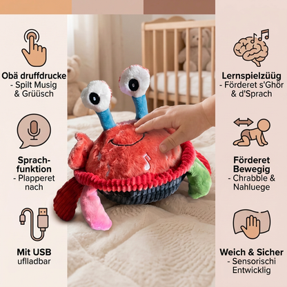 Interaktiver Musikalischer Krabbe mit Sprachfunktion – Bewegliches Lernspielzeug für Babys
