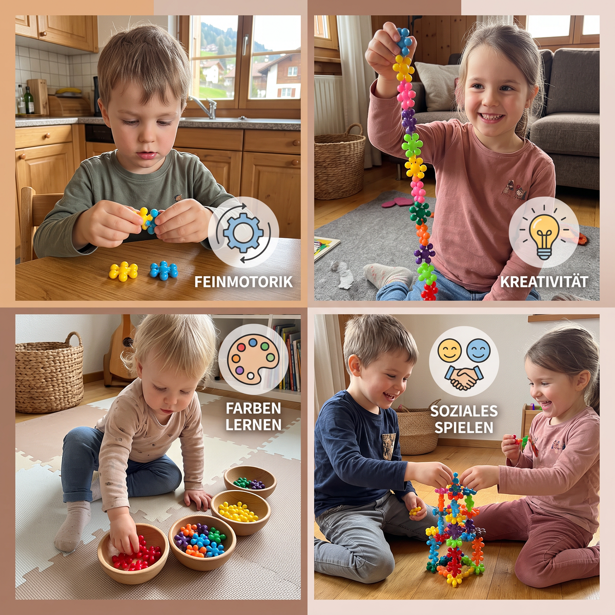 Montessori-Pflaumenblüten-Bausteinset