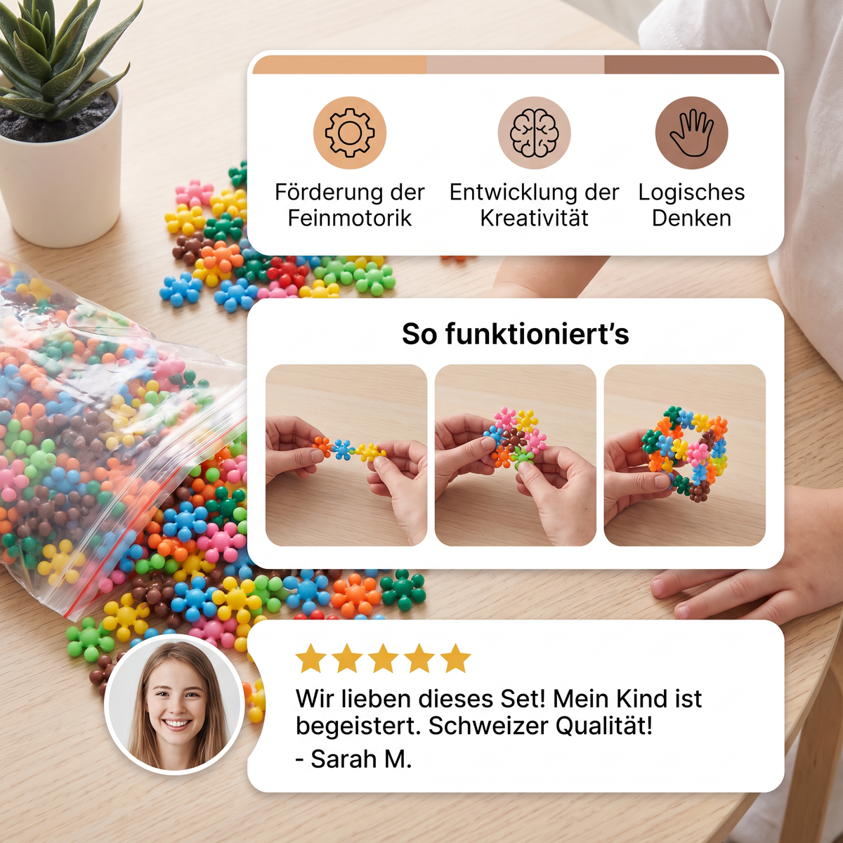 Montessori-Pflaumenblüten-Bausteinset