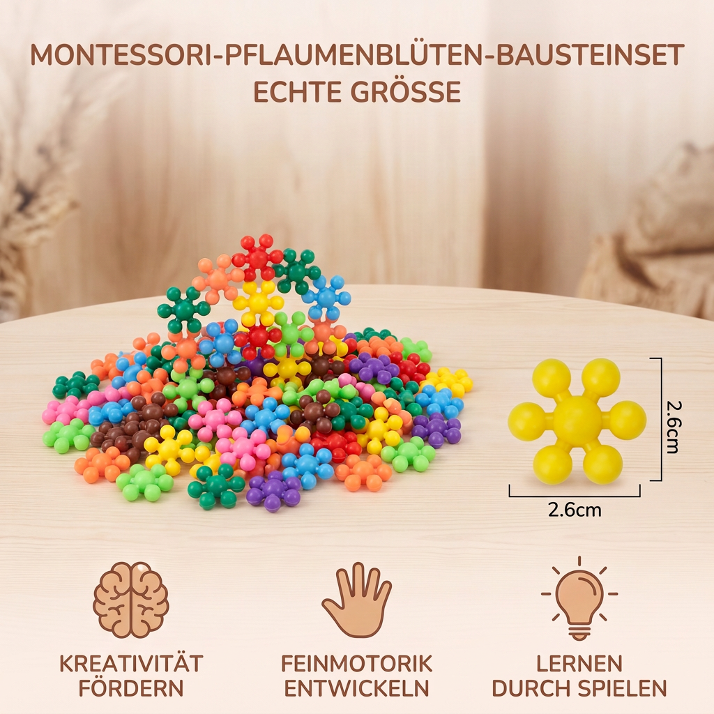 Montessori-Pflaumenblüten-Bausteinset