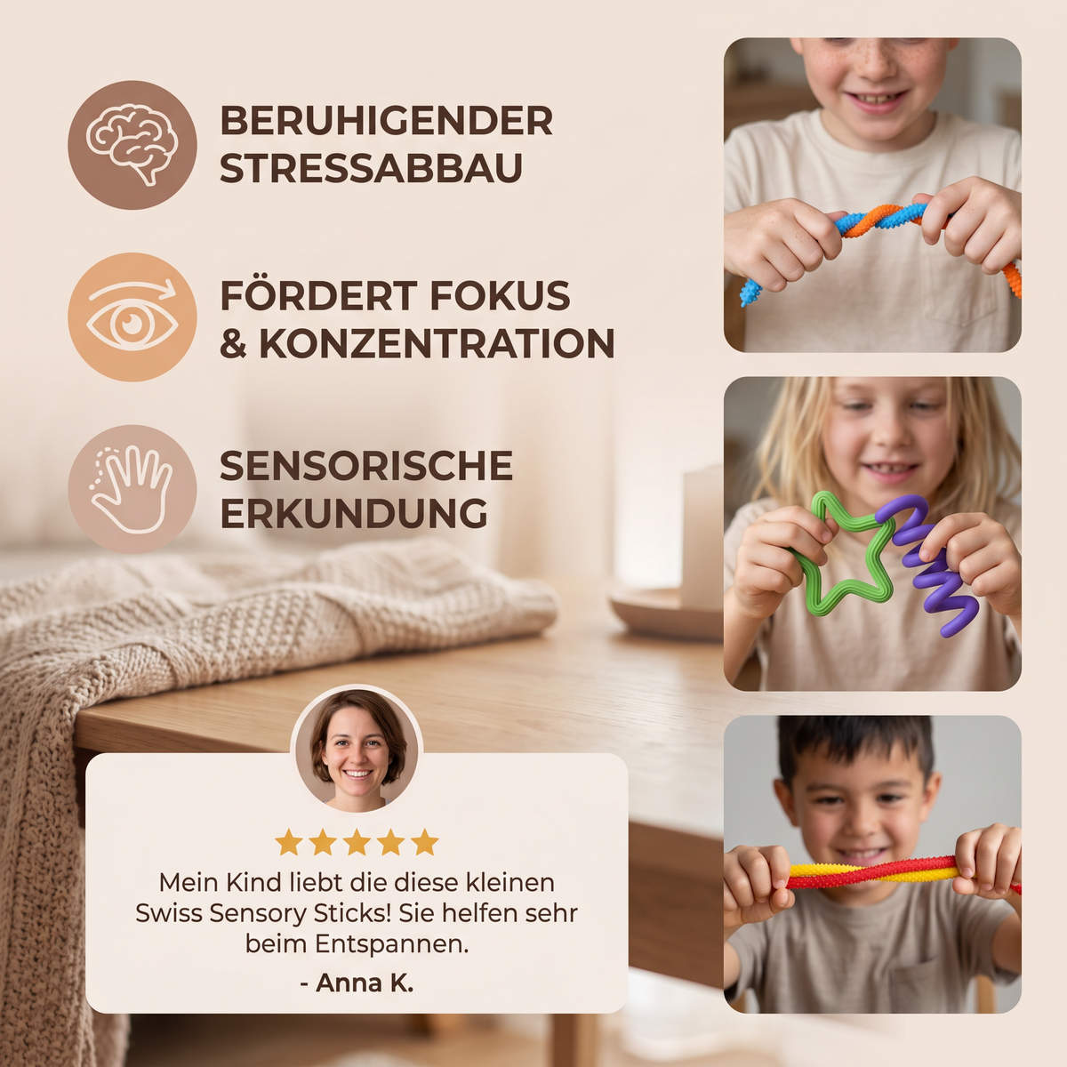 Sensorische Fidget-Sticks – Beruhigende Drehspielzeuge zum Stressabbau