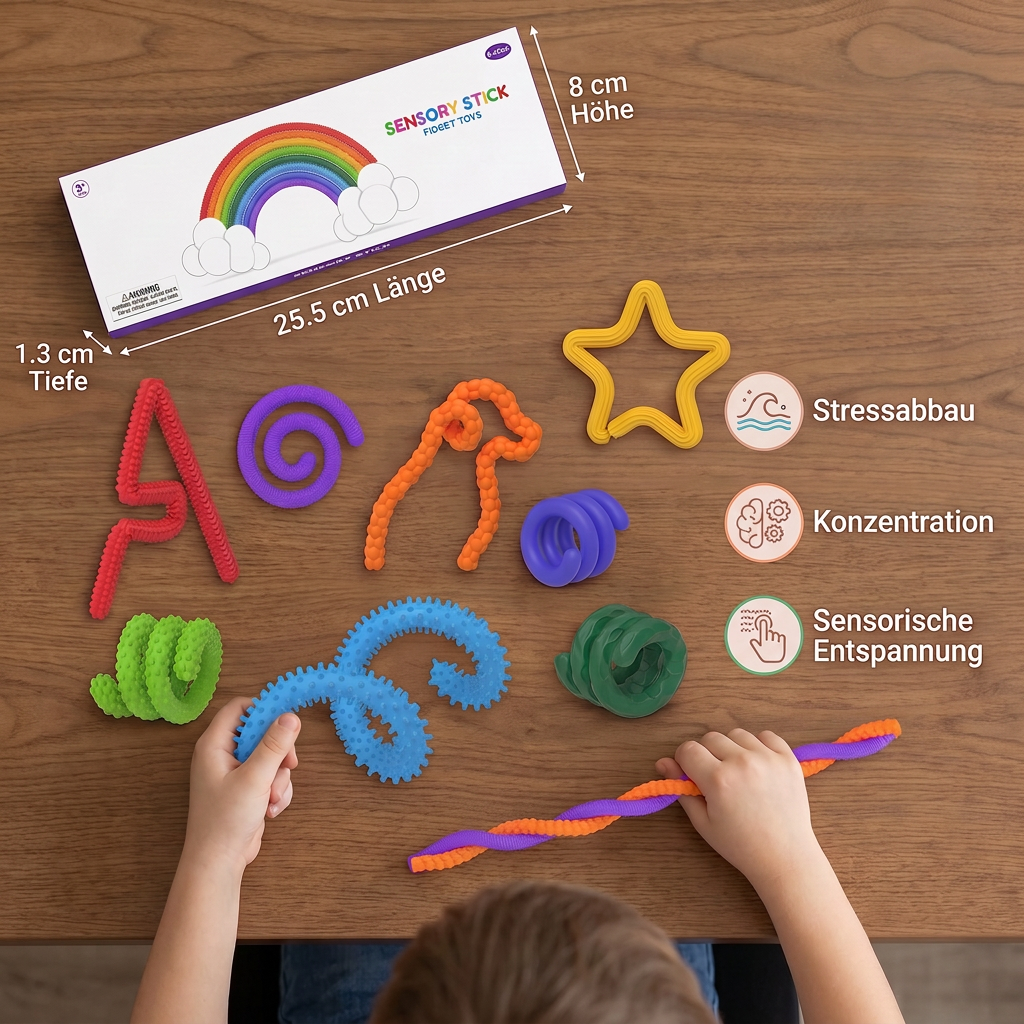 Sensorische Fidget-Sticks – Beruhigende Drehspielzeuge zum Stressabbau