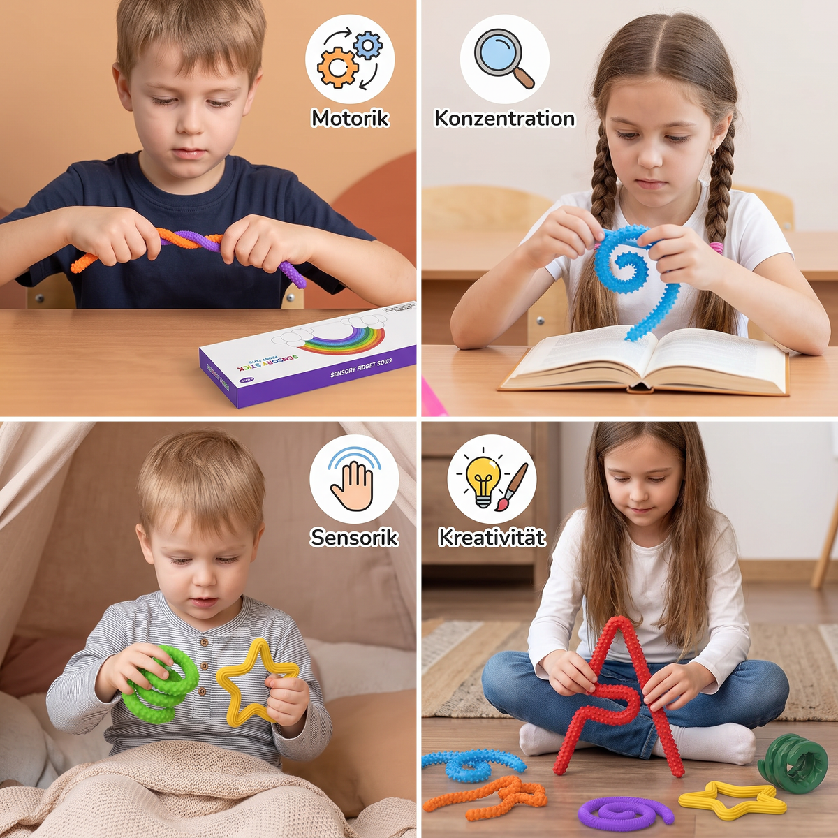 Sensorische Fidget-Sticks – Beruhigende Drehspielzeuge zum Stressabbau