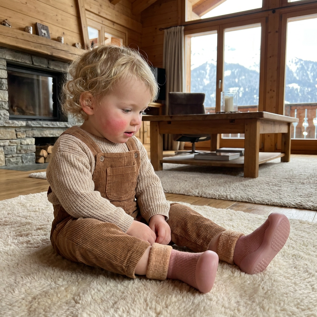 Warme Lauflern-Sockenschuhe für Babys mit weichen rutschfesten Sohlen