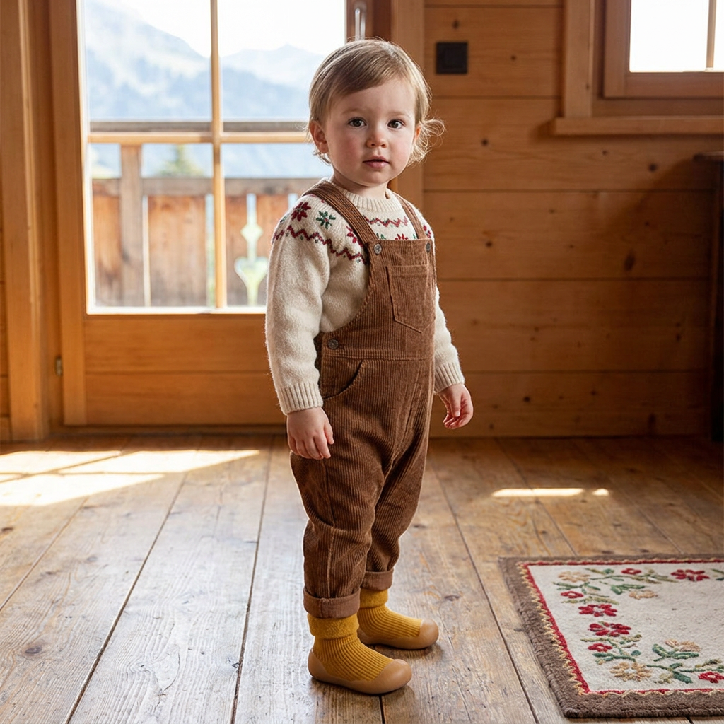 Warme Lauflern-Sockenschuhe für Babys mit weichen rutschfesten Sohlen