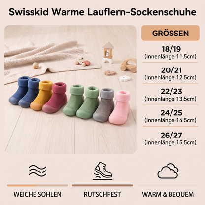 Warme Lauflern-Sockenschuhe für Babys mit weichen rutschfesten Sohlen