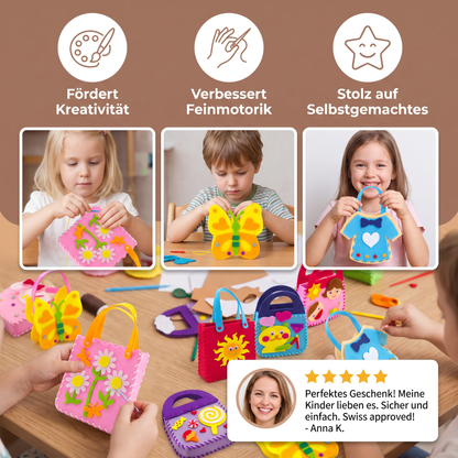 DIY-Niedliches Filz-Handtaschen-Nähset für Kinder