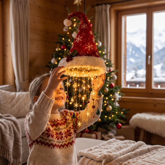 Weihnachtliche Weihnachtsmannmützen-Lichter mit LED-Lichterkette