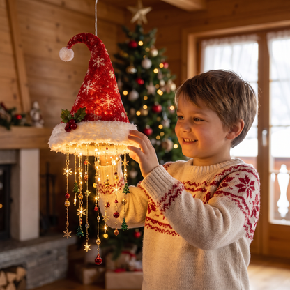 Weihnachtliche Weihnachtsmannmützen-Lichter mit LED-Lichterkette
