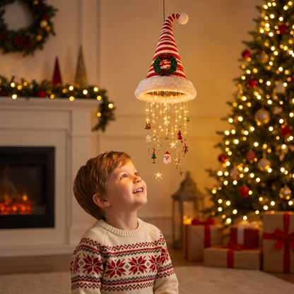 Weihnachtliche Weihnachtsmannmützen-Lichter mit LED-Lichterkette