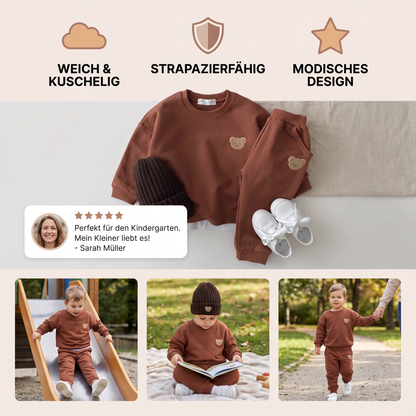 Baby-Outfit mit besticktem Bären-Sweatshirt & passender Jogginghose