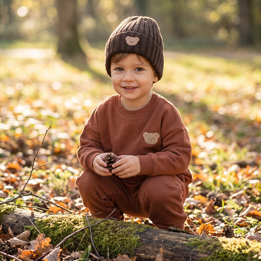 Baby-Outfit mit besticktem Bären-Sweatshirt & passender Jogginghose