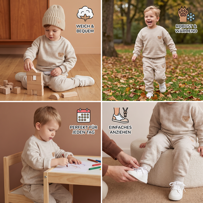 Baby-Outfit mit besticktem Bären-Sweatshirt & passender Jogginghose