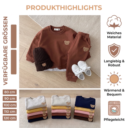 Baby-Outfit mit besticktem Bären-Sweatshirt & passender Jogginghose