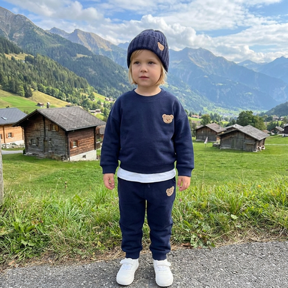 Baby-Outfit mit besticktem Bären-Sweatshirt & passender Jogginghose
