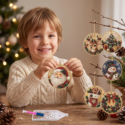 DIY-Weihnachts-Holzanhänger-Diamond-Painting-Set