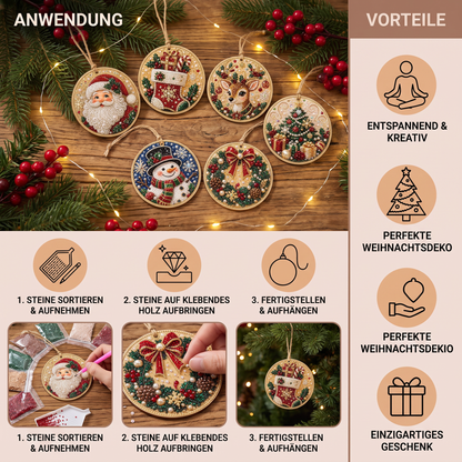 DIY-Weihnachts-Holzanhänger-Diamond-Painting-Set