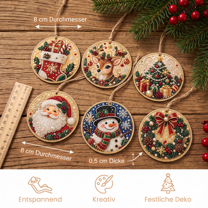 DIY-Weihnachts-Holzanhänger-Diamond-Painting-Set
