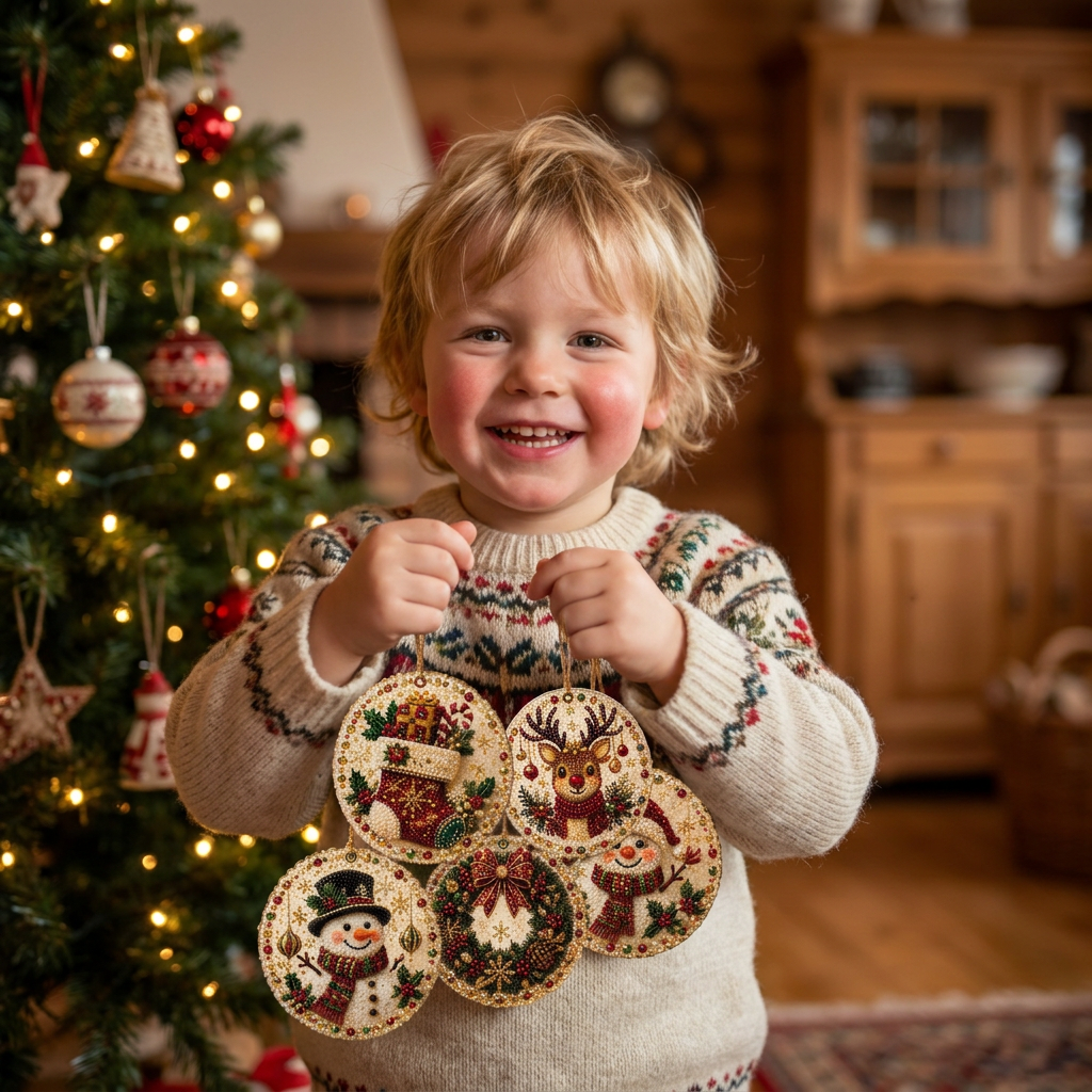 DIY-Weihnachts-Holzanhänger-Diamond-Painting-Set