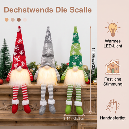 Leuchtende LED-Weihnachtswichtel-Dekorationen
