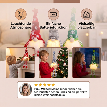 Leuchtende LED-Weihnachtswichtel-Dekorationen