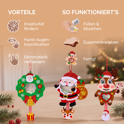 DIY-Weihnachts-Schüttelanhänger-Bastelset für Kinder