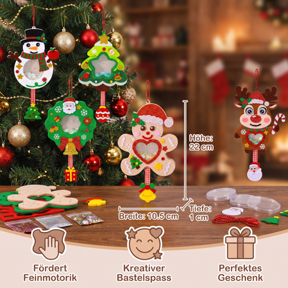 DIY-Weihnachts-Schüttelanhänger-Bastelset für Kinder