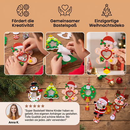 DIY-Weihnachts-Schüttelanhänger-Bastelset für Kinder