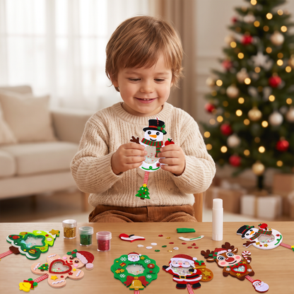 DIY-Weihnachts-Schüttelanhänger-Bastelset für Kinder