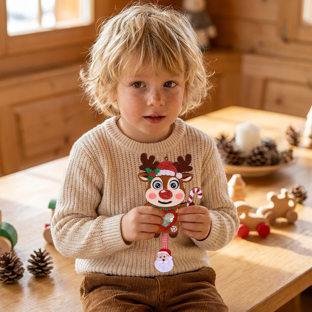 DIY-Weihnachts-Schüttelanhänger-Bastelset für Kinder