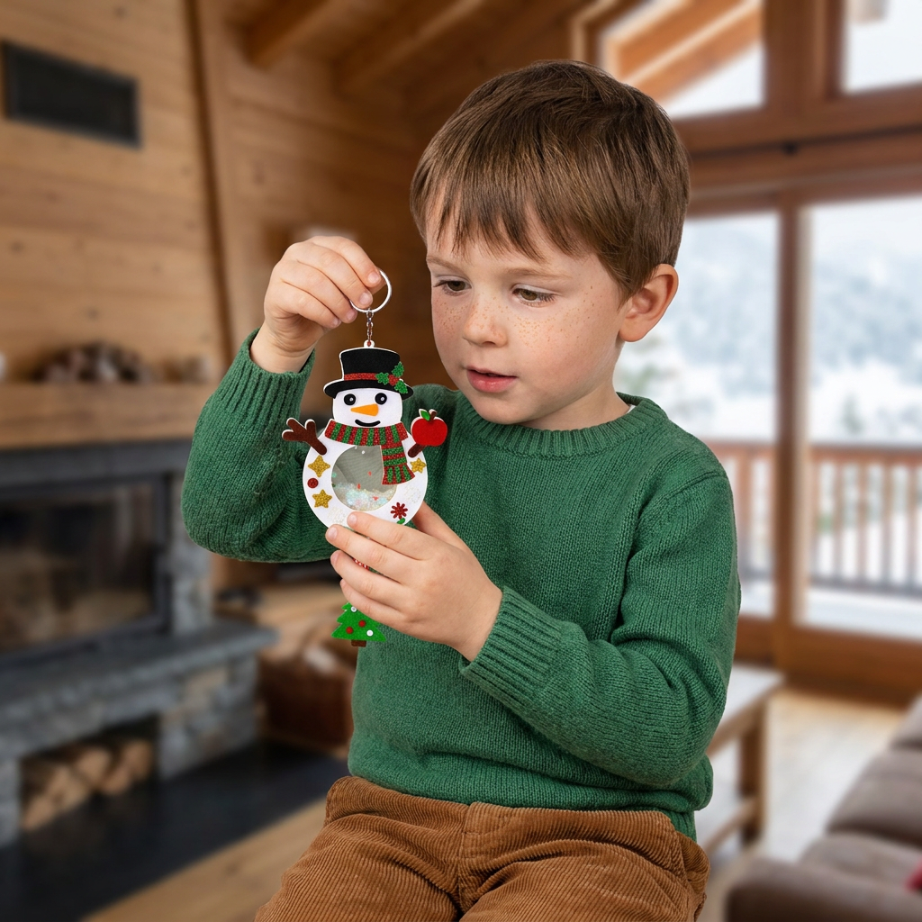 DIY-Weihnachts-Schüttelanhänger-Bastelset für Kinder
