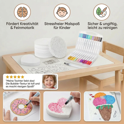 Kreatives Schwamm-Malset für Kinder – DIY Kunstset mit Bubble-Effekt
