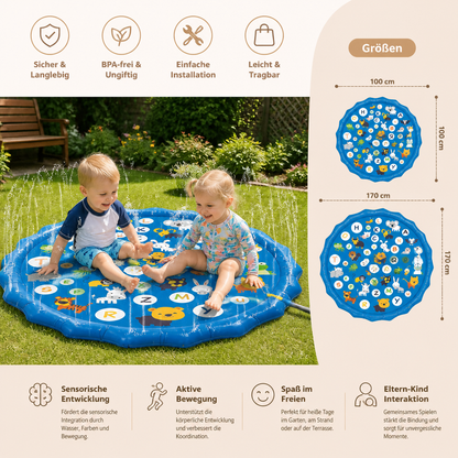 Aufblasbare Kinder-Wasserspielmatte mit Sprinkler – Outdoor Sprühspaß für Garten & Strand