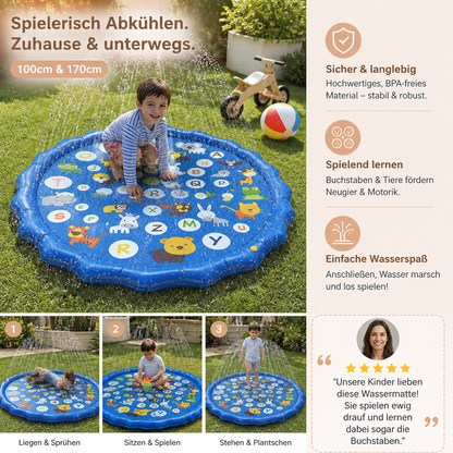 Aufblasbare Kinder-Wasserspielmatte mit Sprinkler – Outdoor Sprühspaß für Garten & Strand
