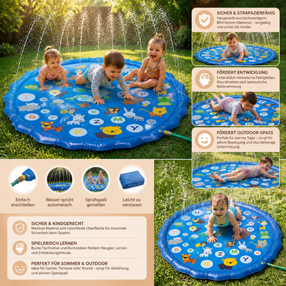 Aufblasbare Kinder-Wasserspielmatte mit Sprinkler – Outdoor Sprühspaß für Garten & Strand