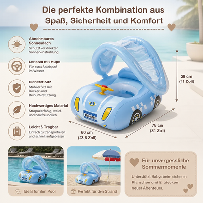 Aufblasbarer Baby Schwimmring Auto mit Sonnendach