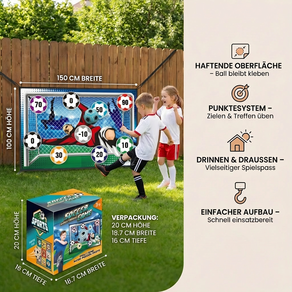 Klebende Fußball Zielschuss Wand  – Indoor & Outdoor Trainings- und Spielset