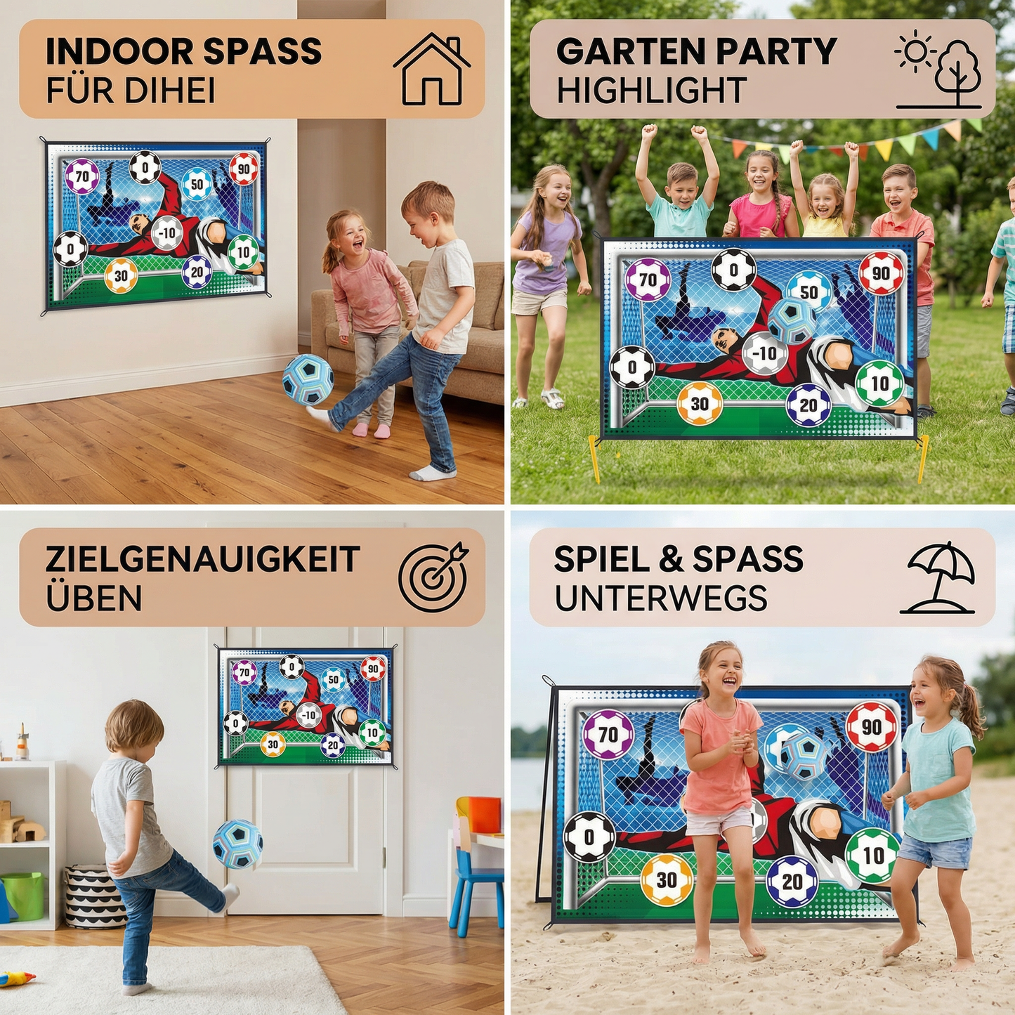 Klebende Fußball Zielschuss Wand  – Indoor & Outdoor Trainings- und Spielset