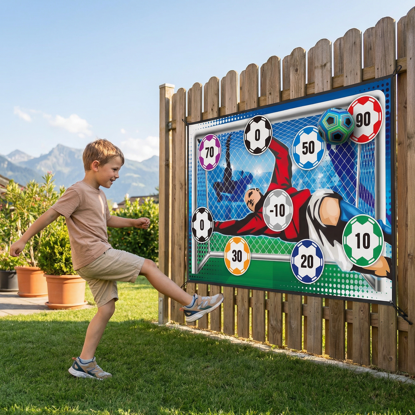 Klebende Fußball Zielschuss Wand  – Indoor & Outdoor Trainings- und Spielset