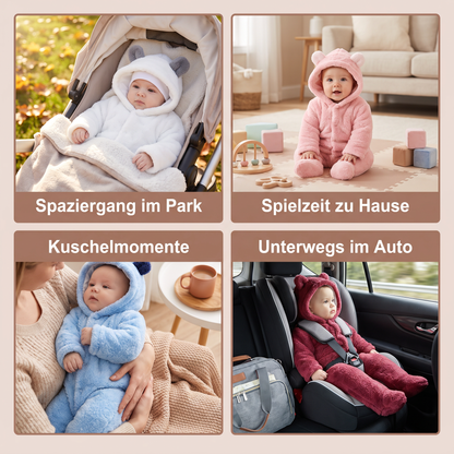 Weicher & kuscheliger Baby-Bären-Overall mit Kapuze