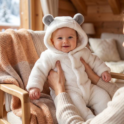 Weicher & kuscheliger Baby-Bären-Overall mit Kapuze