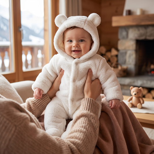 Weicher & kuscheliger Baby-Bären-Overall mit Kapuze