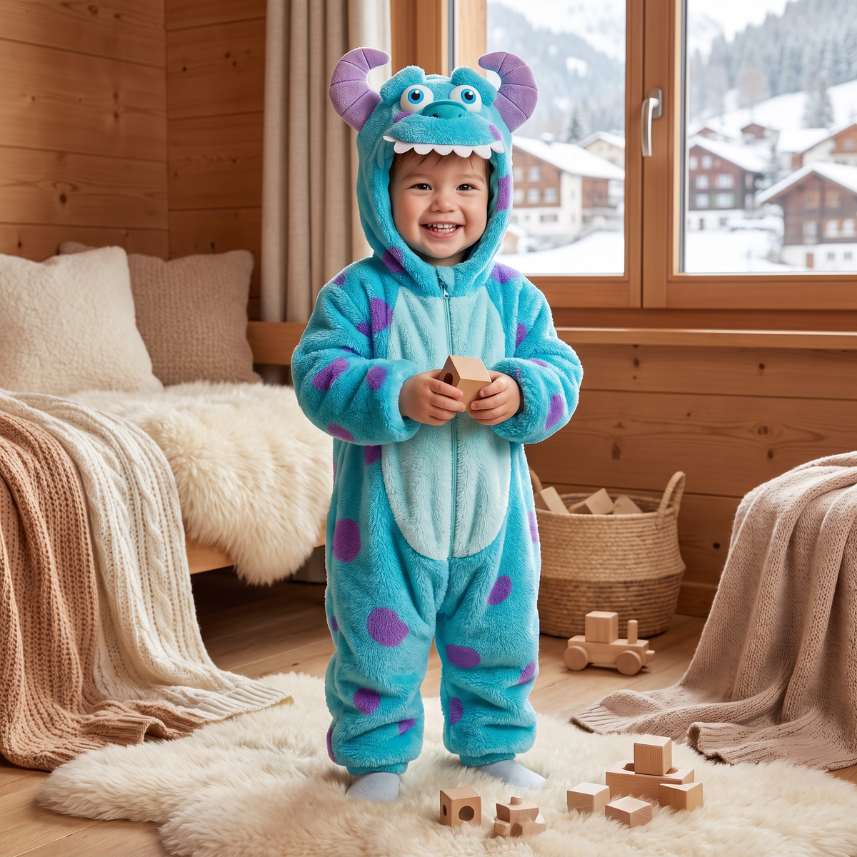 Kuscheliges flauschiges Kostüm für Babys & Kleinkinder