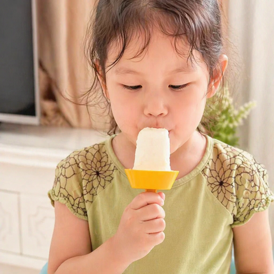 2er-Set Tropfsicherer Eis Halter für Kinder – Kleckerfreier Eisfänger mit Strohhalm