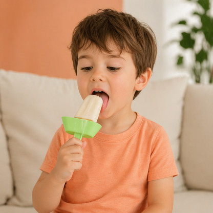 2er-Set Tropfsicherer Eis Halter für Kinder – Kleckerfreier Eisfänger mit Strohhalm