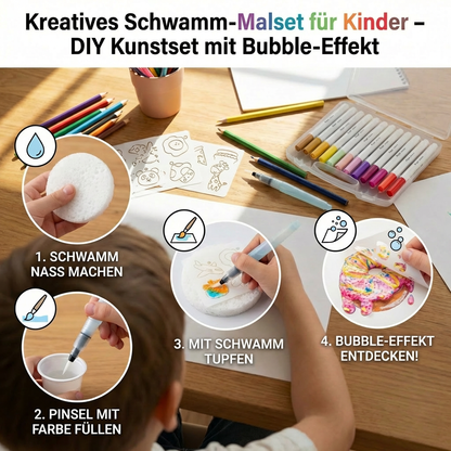 Kreatives Schwamm-Malset für Kinder – DIY Kunstset mit Bubble-Effekt